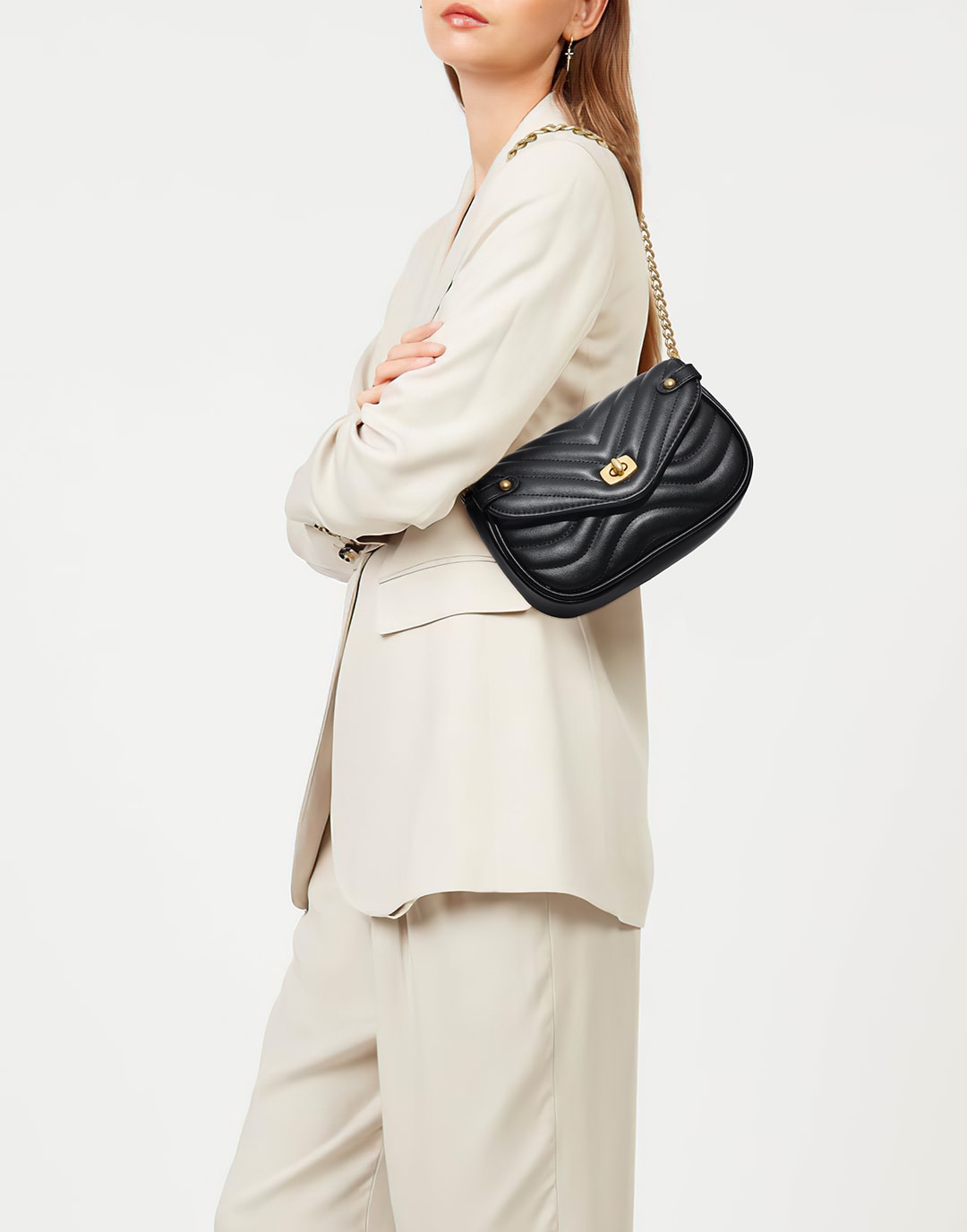 Yenesy Classical Daily Cross-body&Underarm Bag Set With Coin Bag