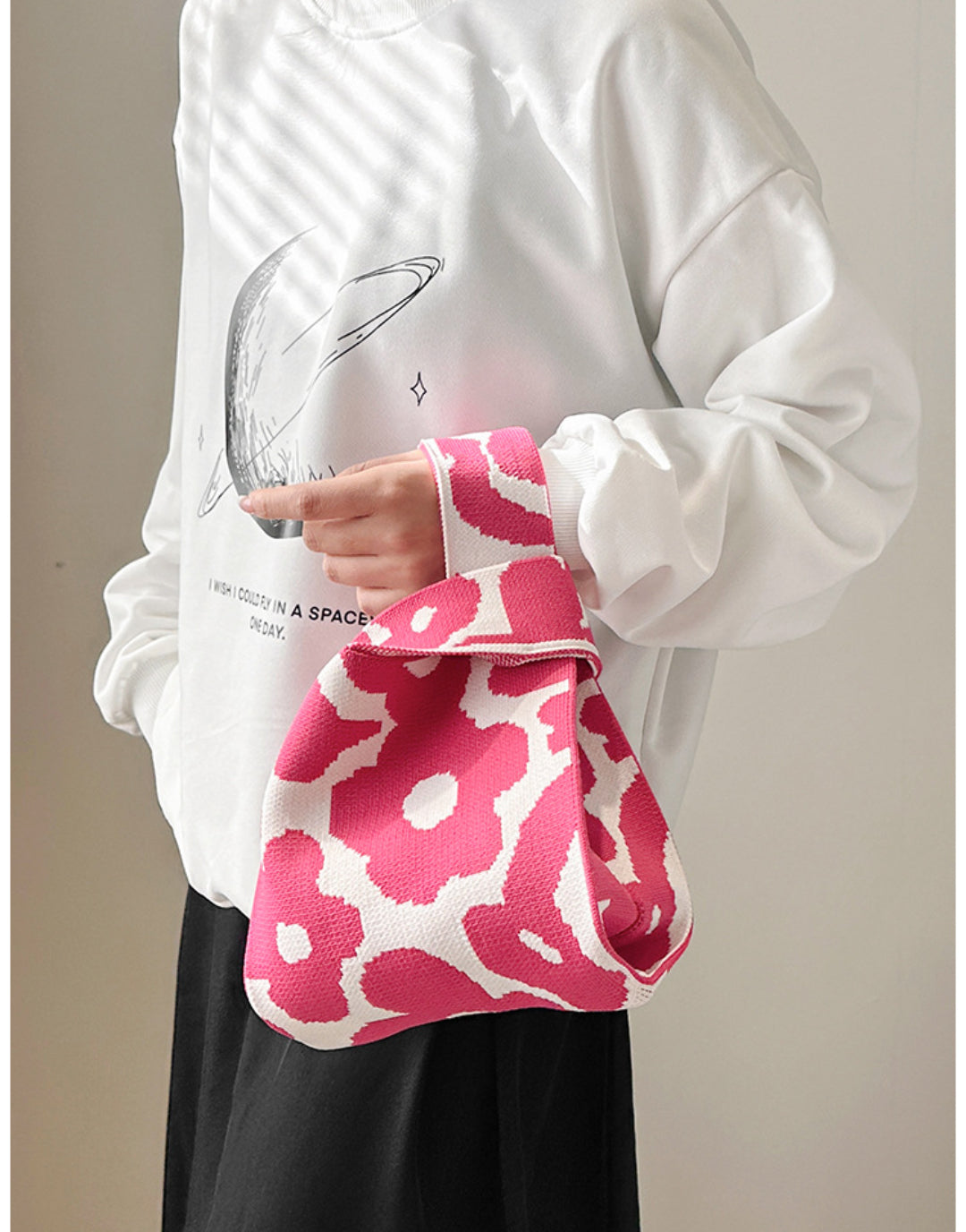 Vest Bag Trendy Knitted Handbag Colorful Mini Tote