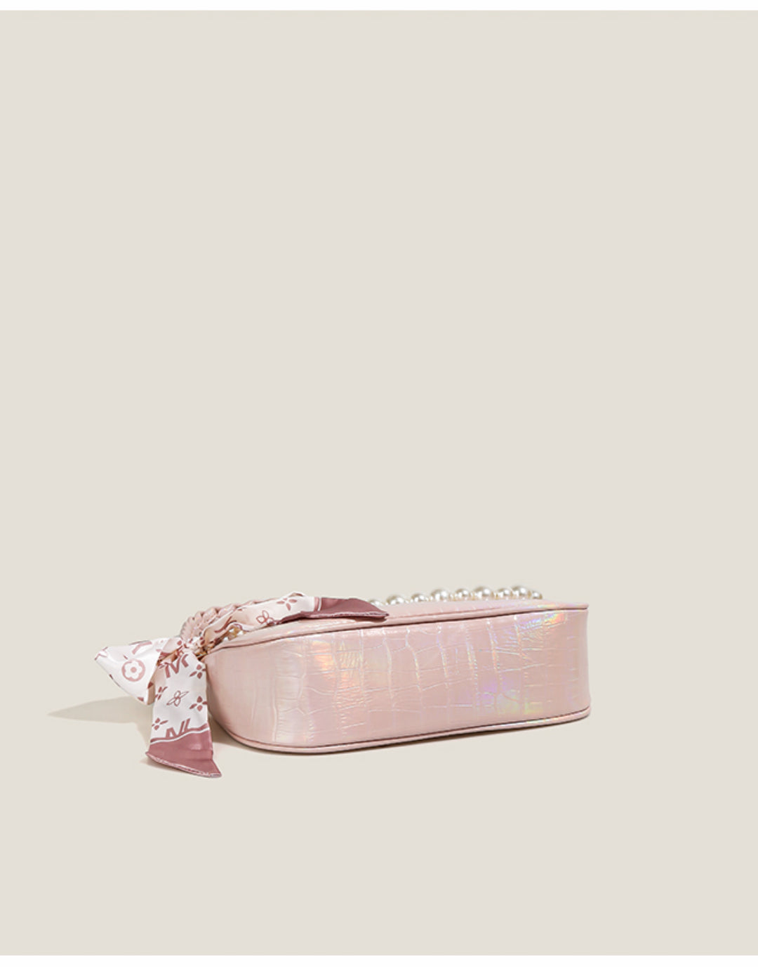 Laser Pink Crossbody Baguette Bag
