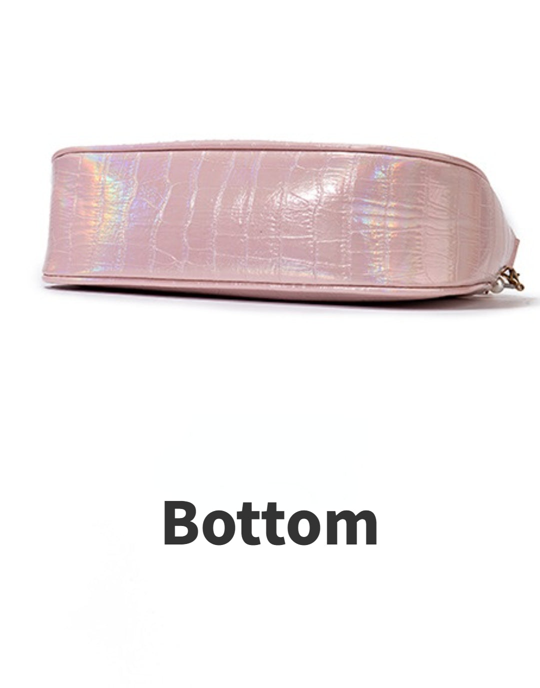 Laser Pink Crossbody Baguette Bag