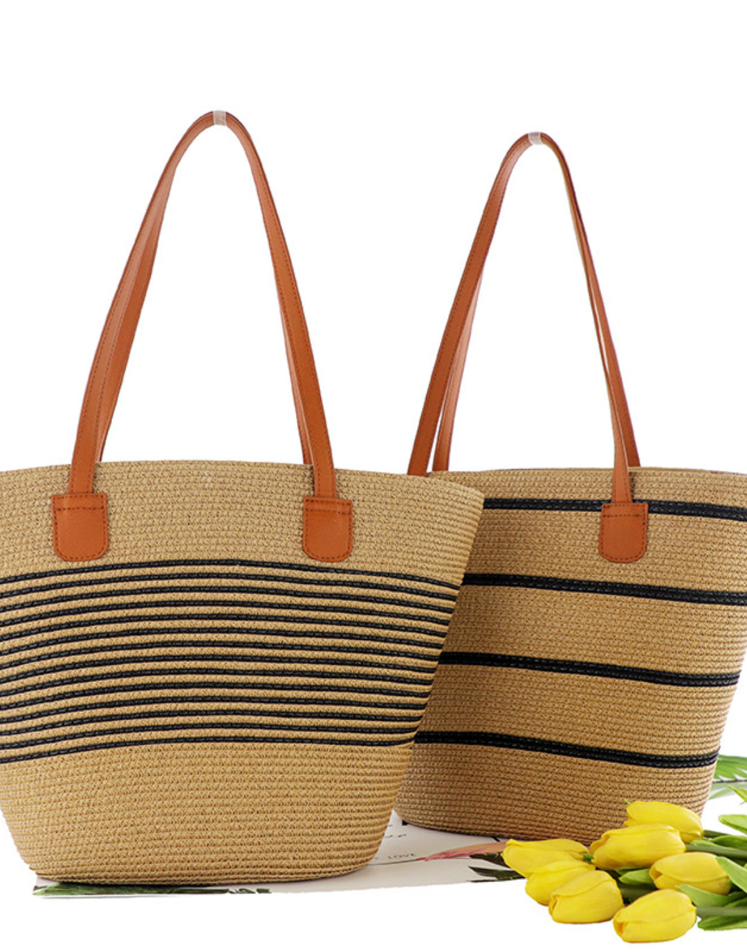Straw Beach Bags Tote Bag&Summer Handwoven Shoulder Bags
