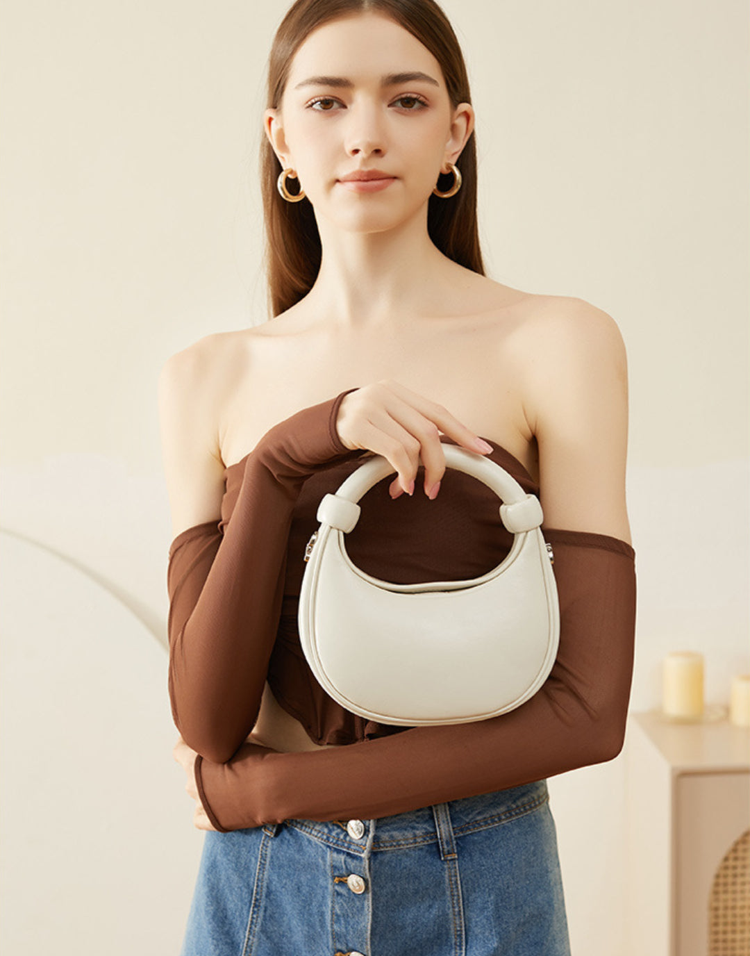 Yenesy Women Moon Mini Underarm Bag