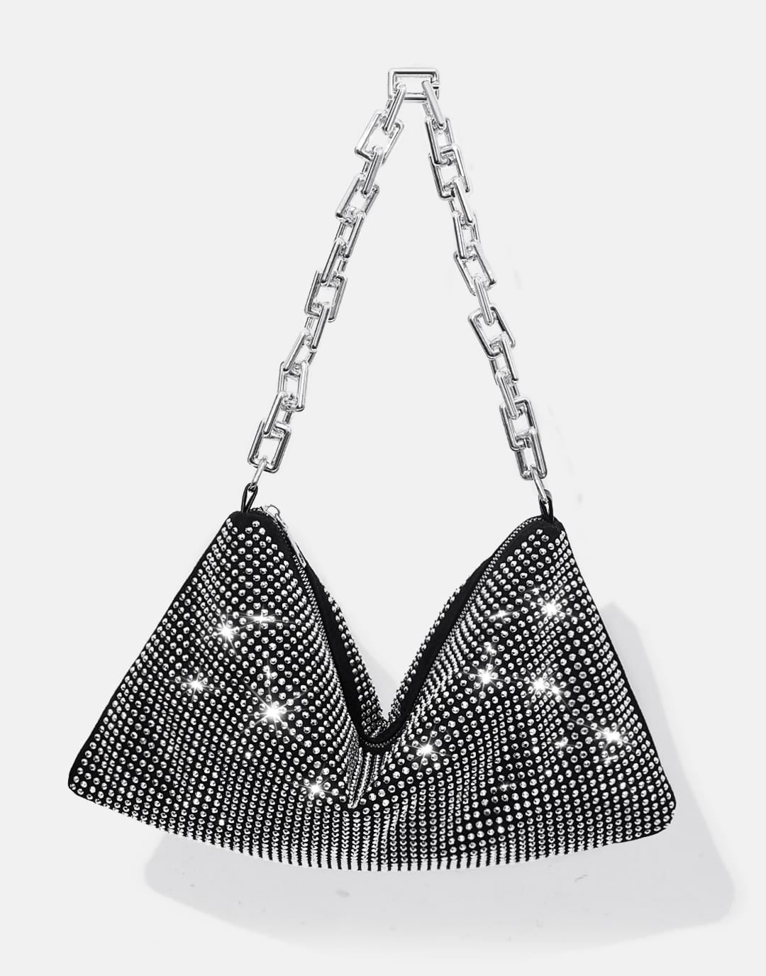 Artificial Crystal Big Chain&High Capacity Shoulder Bag
