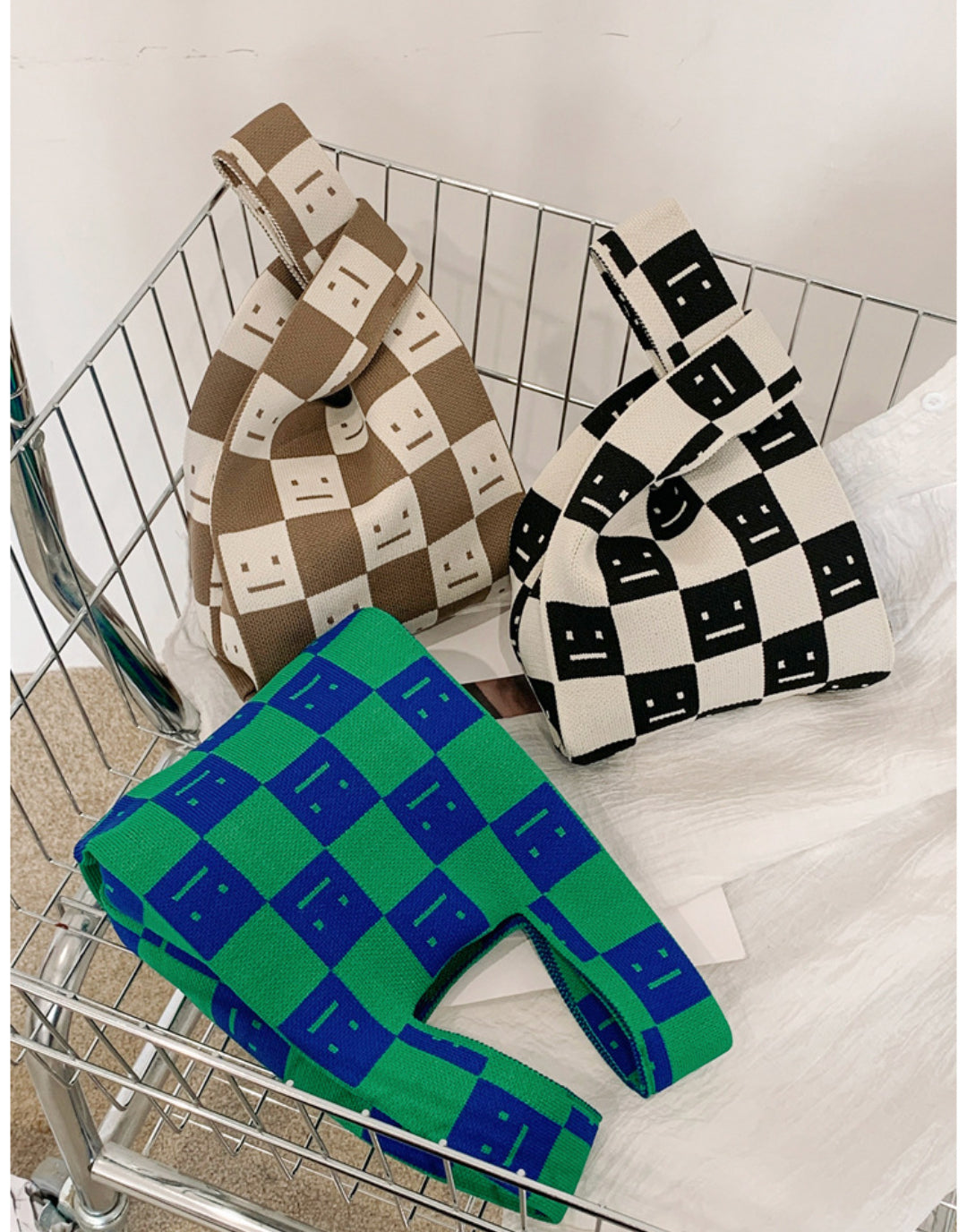 Vest Bag Trendy Knitted Handbag Colorful Mini Tote