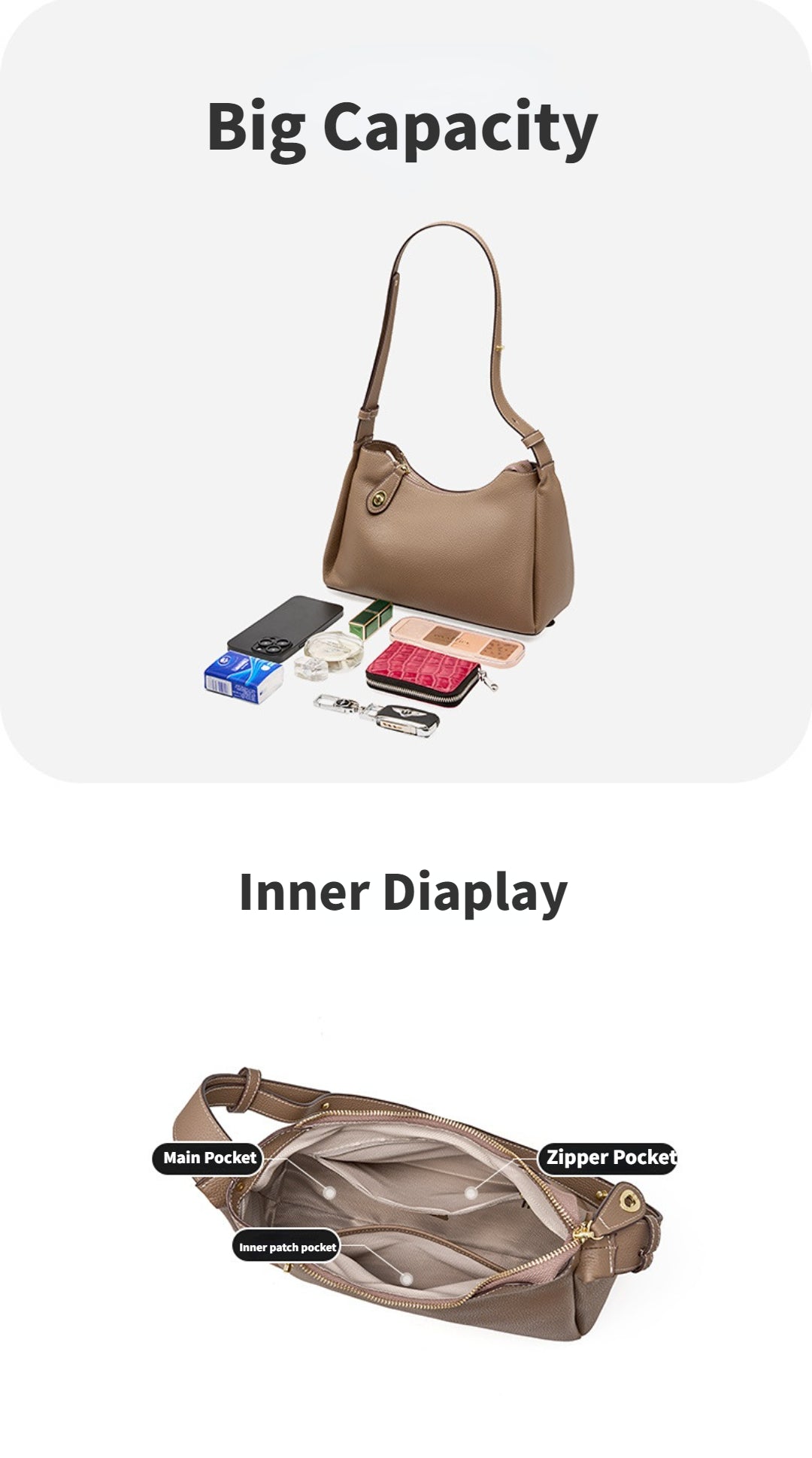 Yenesy Women Cowhide Leather Crossbody & Shoulder Bag