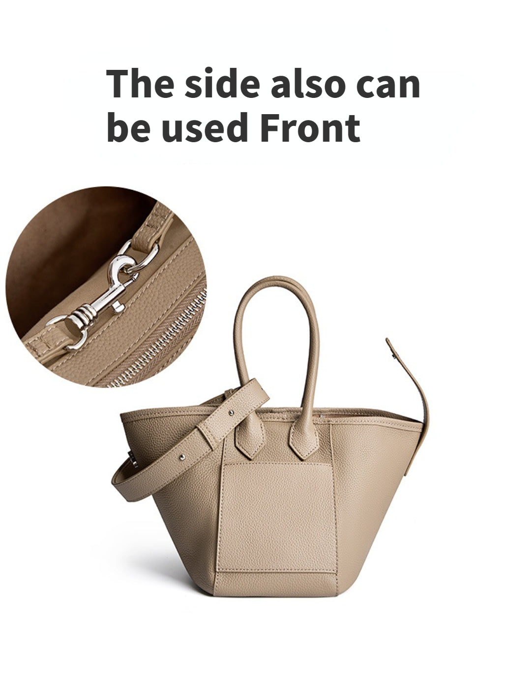Yenesy Women Cowhide Leather Basket Bag