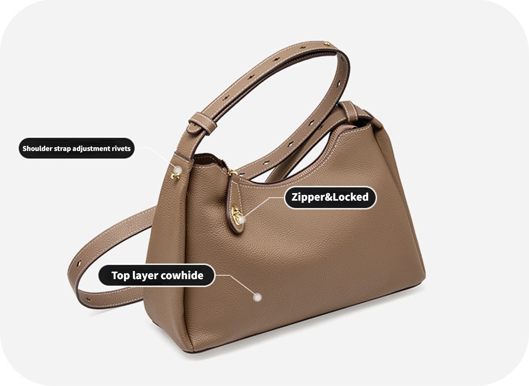 Yenesy Women Cowhide Leather Crossbody & Shoulder Bag