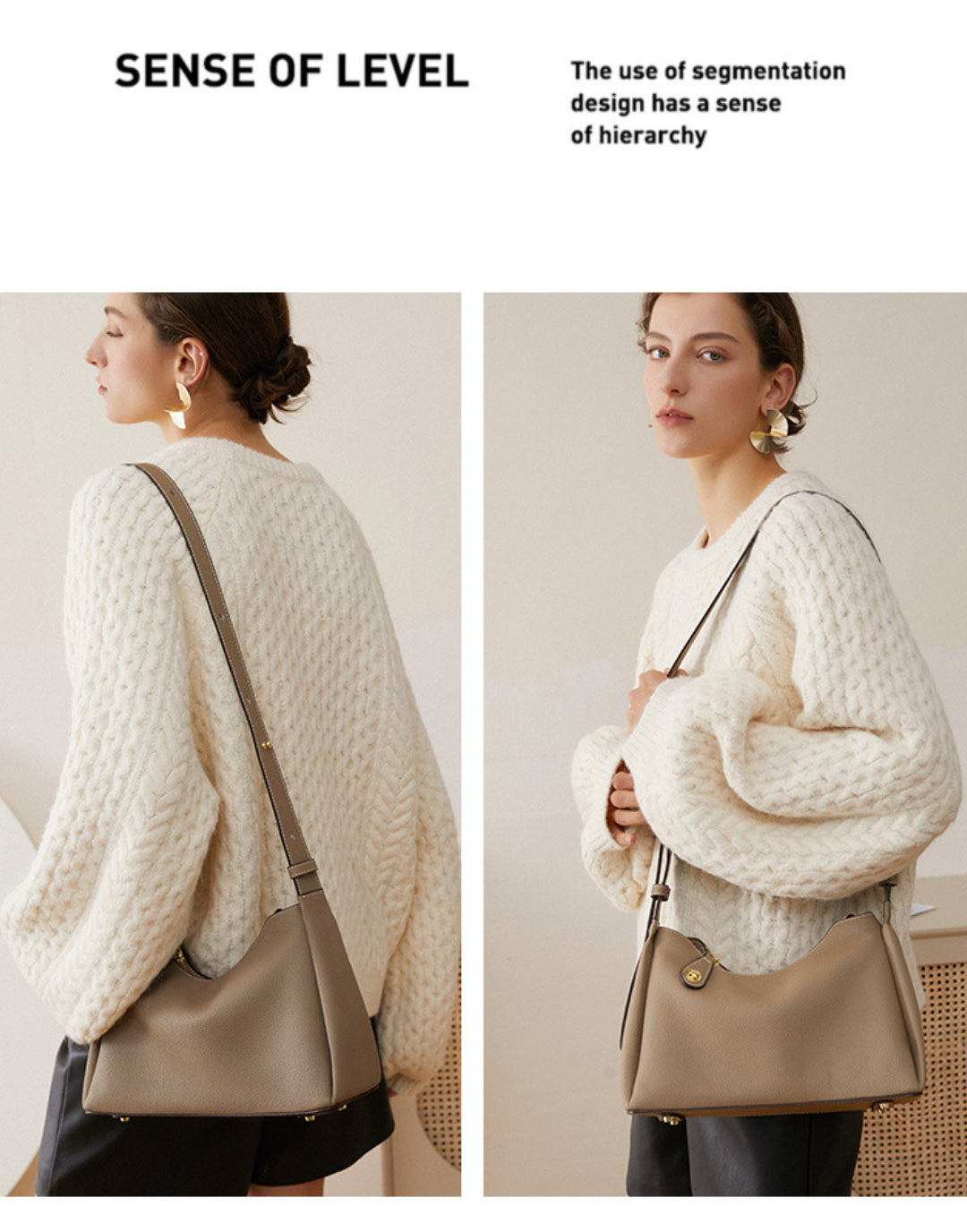 Yenesy Women Cowhide Leather Crossbody & Shoulder Bag