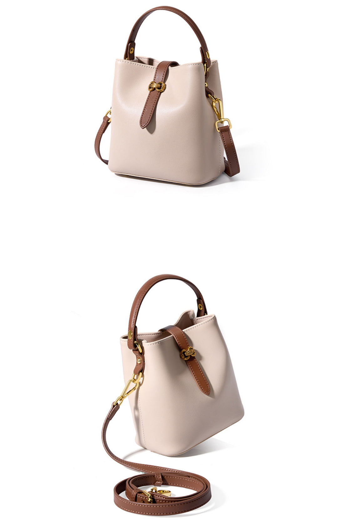Yenesy Women Leather Crossbody Bucket Bag