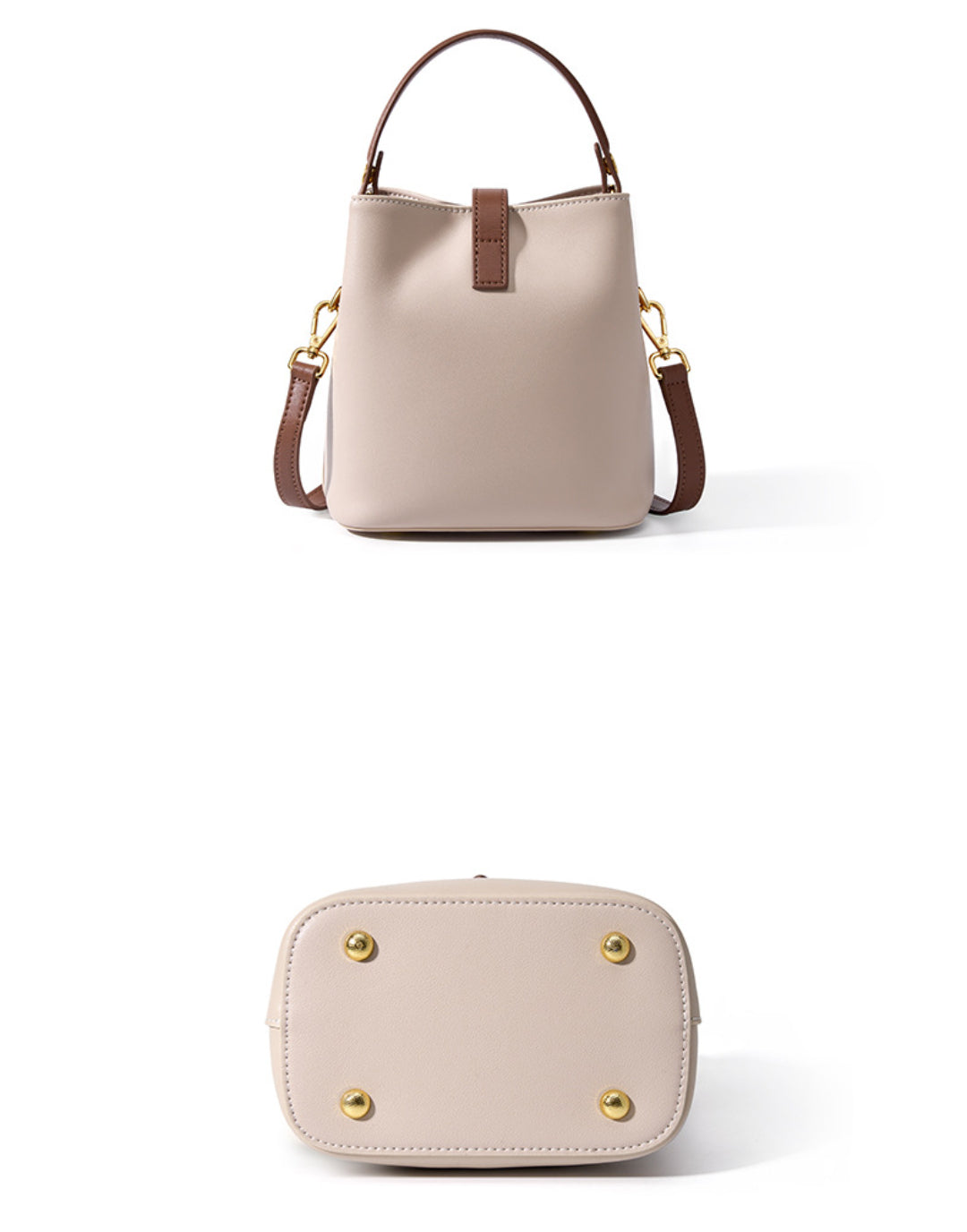Yenesy Women Leather Crossbody Bucket Bag