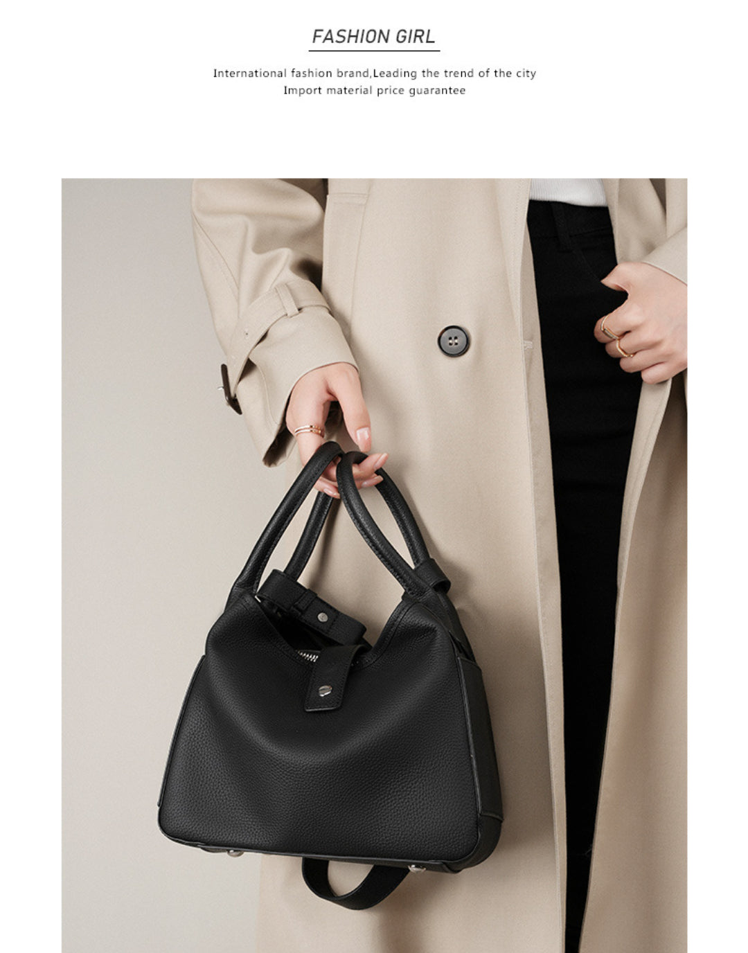 Yenesy Women Cowhide Leather Basket Bag