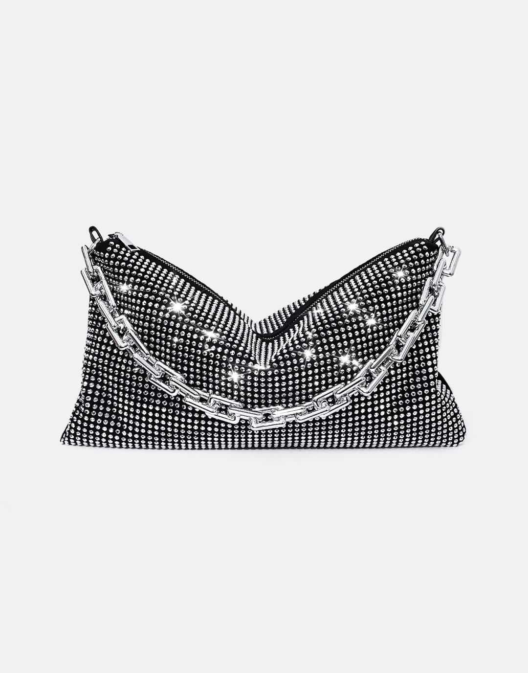 Artificial Crystal Big Chain&High Capacity Shoulder Bag