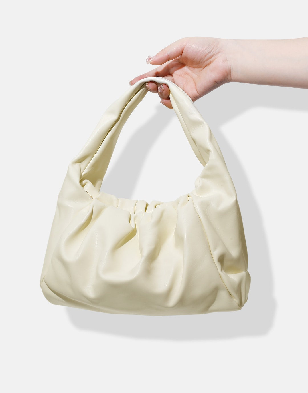 Soft Pleated Cloud Clutch Bag Solid Color Trend