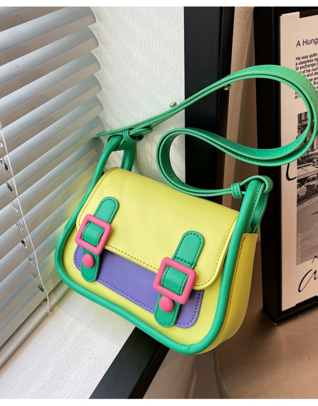 Contrasting color sweet girl fashion shoulder bag Dopamine Purse