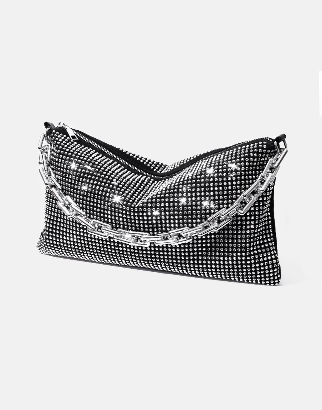 Artificial Crystal Big Chain&High Capacity Shoulder Bag