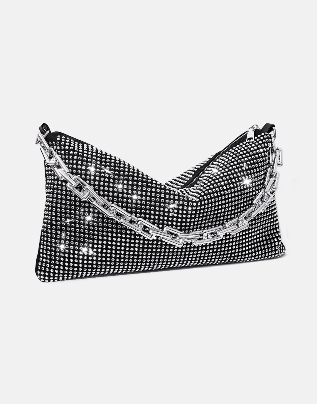 Artificial Crystal Big Chain&High Capacity Shoulder Bag