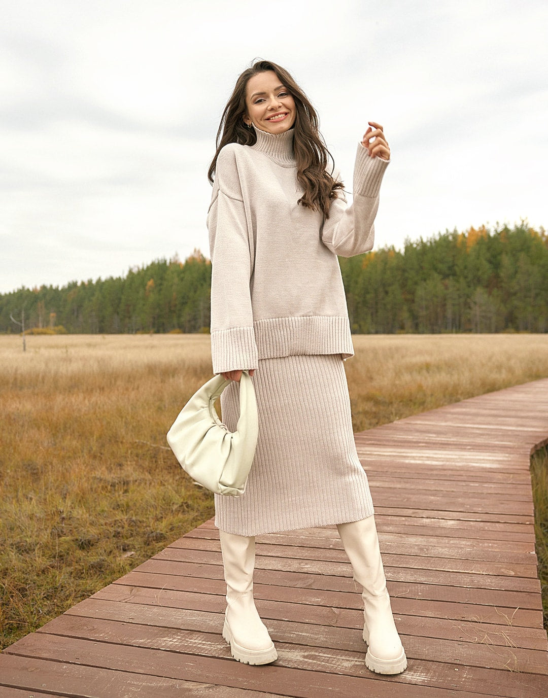 Soft Pleated Cloud Clutch Bag Solid Color Trend