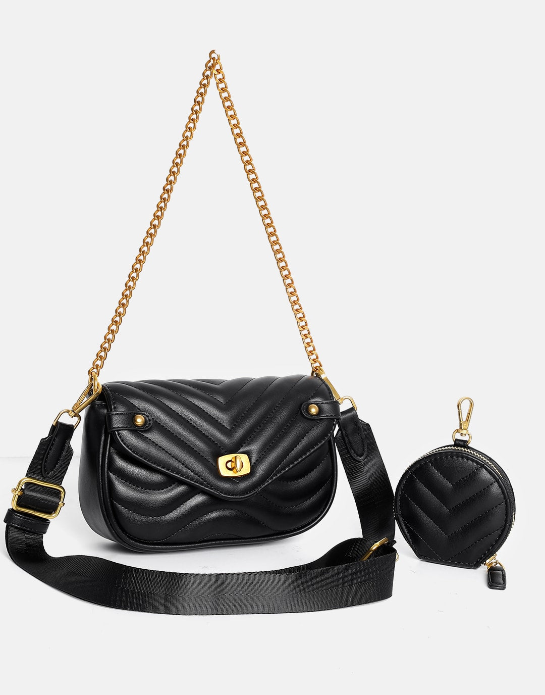 Yenesy Classical Daily Cross-body&Underarm Bag Set With Coin Bag