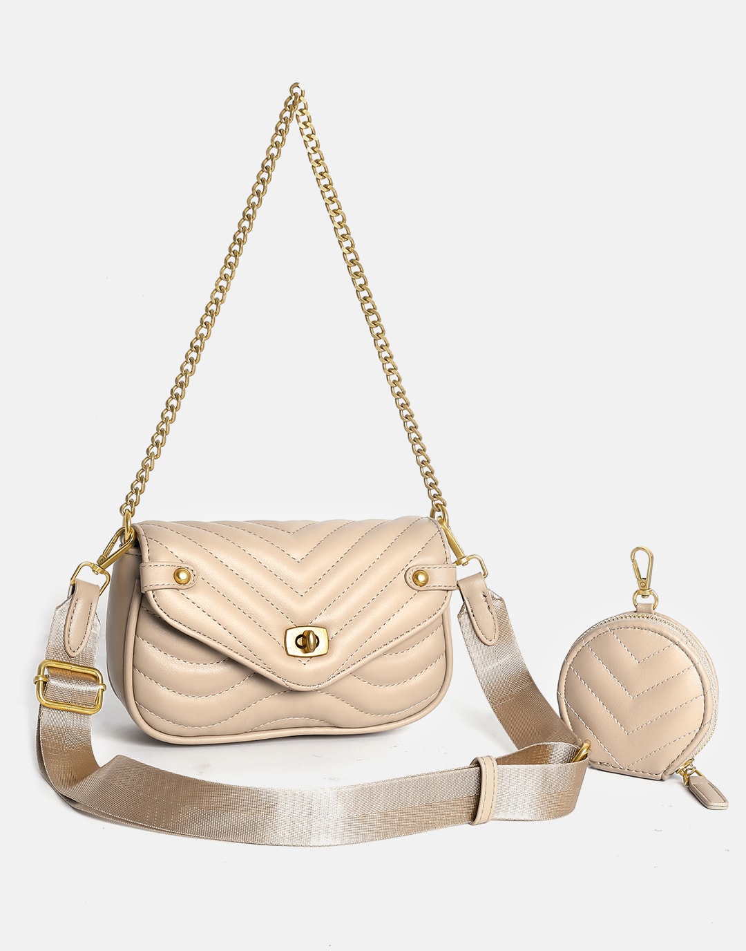 Yenesy Classical Daily Cross-body&Underarm Bag Set With Coin Bag