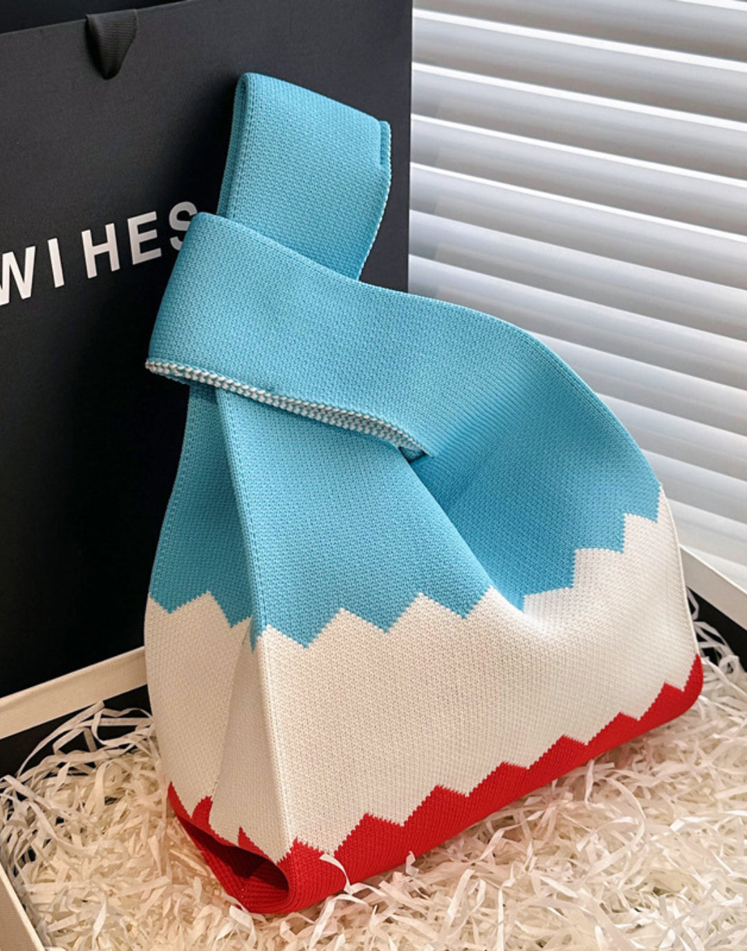 Vest Bag Trendy Knitted Handbag Colorful Mini Tote