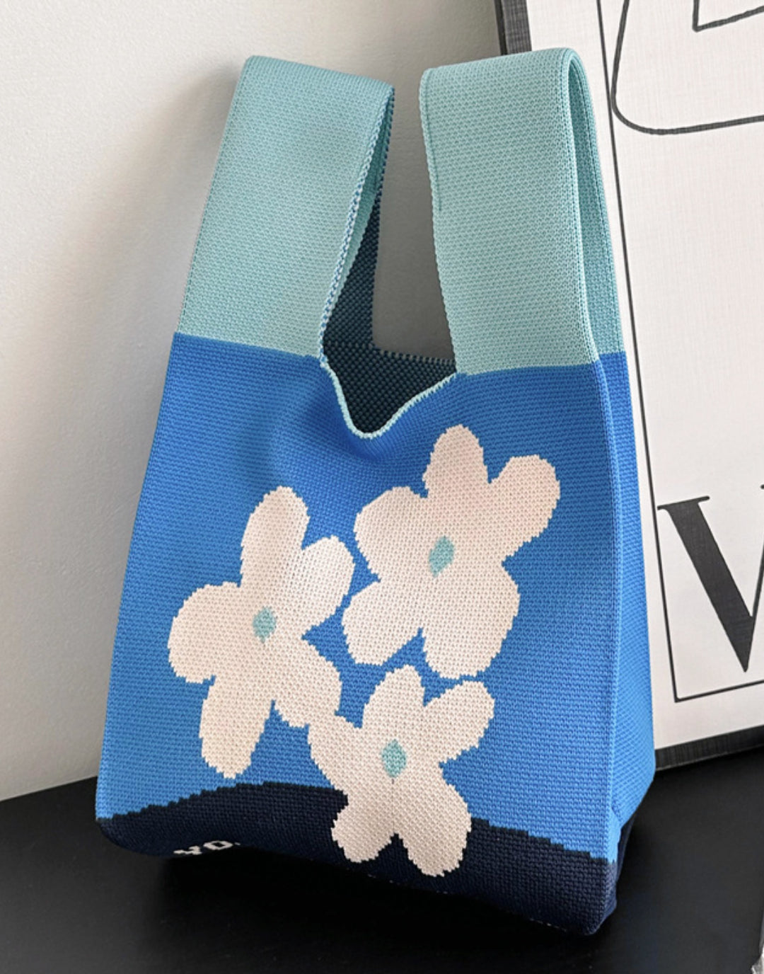 Vest Bag Trendy Knitted Handbag Colorful Mini Tote