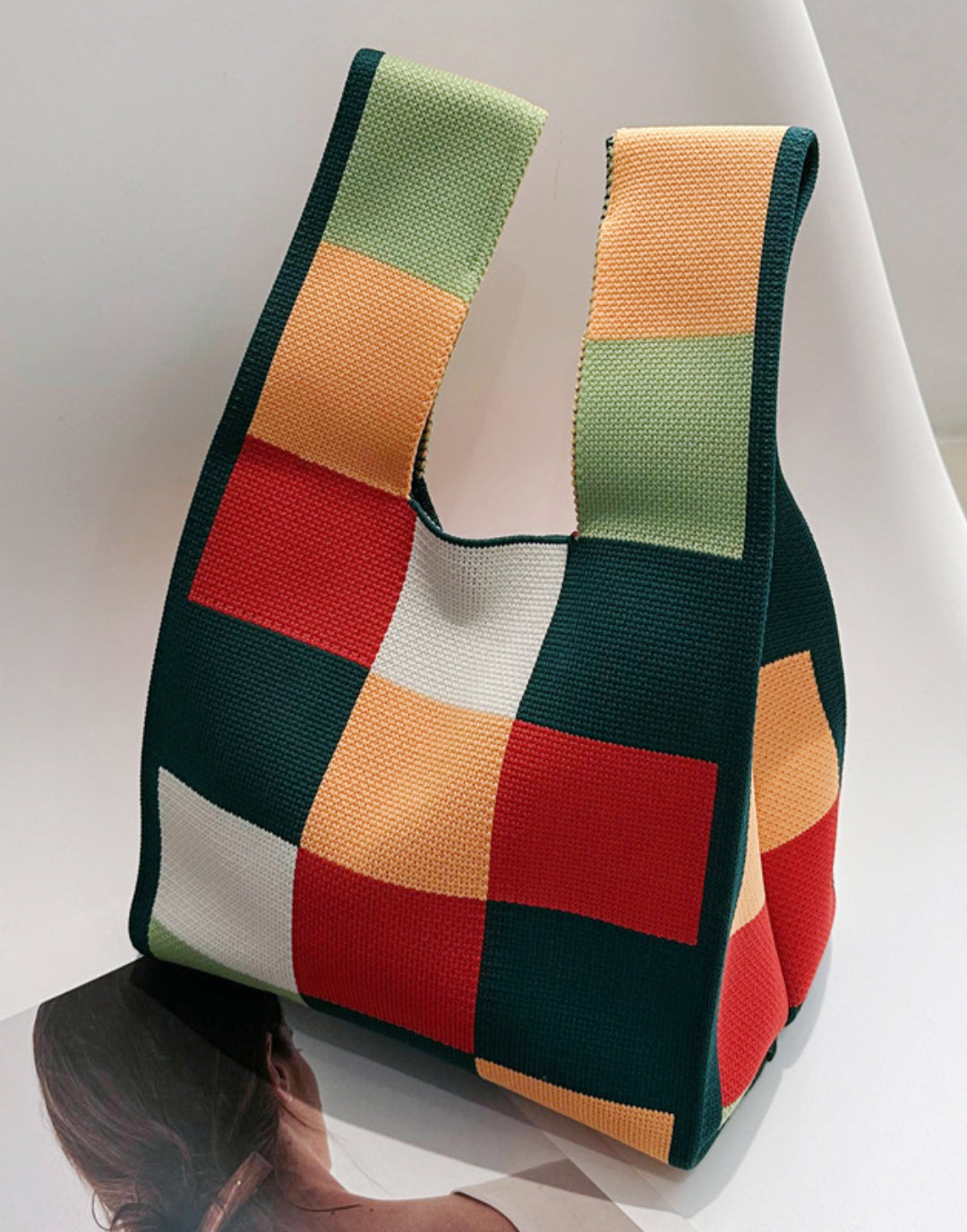 Vest Bag Trendy Knitted Handbag Colorful Mini Tote