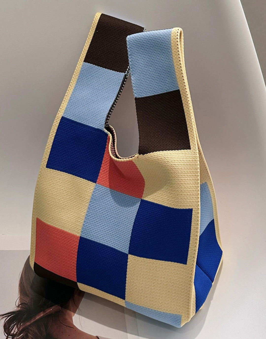 Vest Bag Trendy Knitted Handbag Colorful Mini Tote