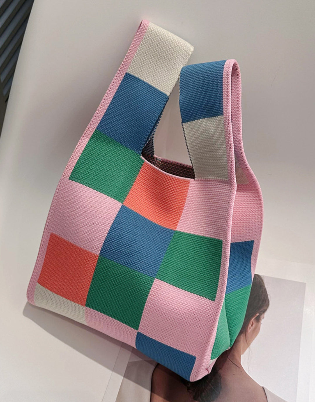 Vest Bag Trendy Knitted Handbag Colorful Mini Tote