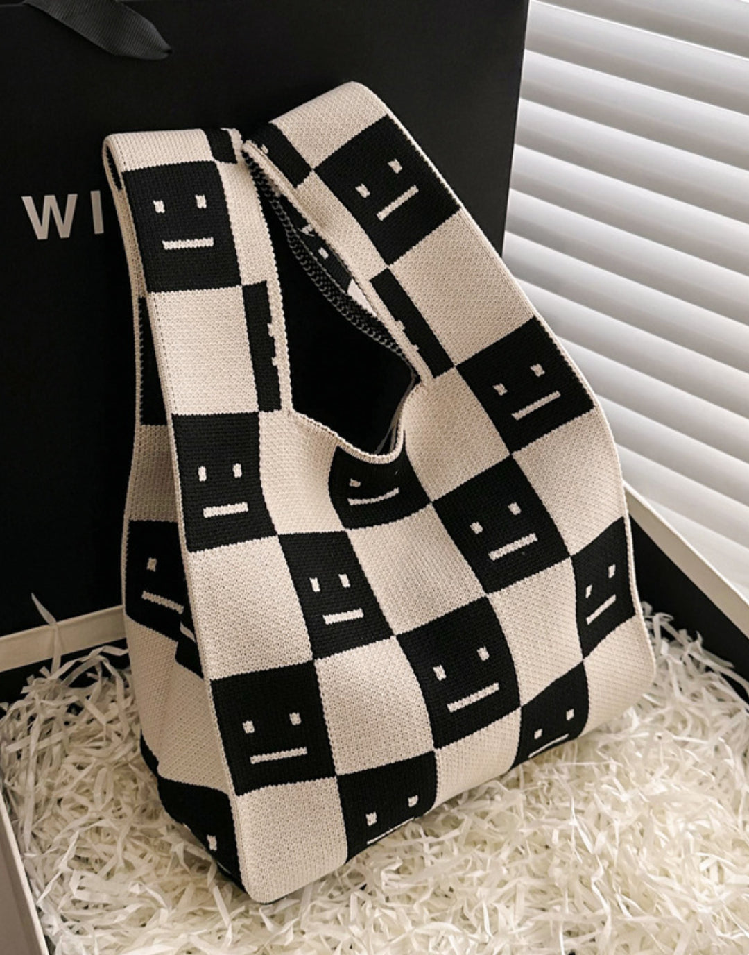 Vest Bag Trendy Knitted Handbag Colorful Mini Tote