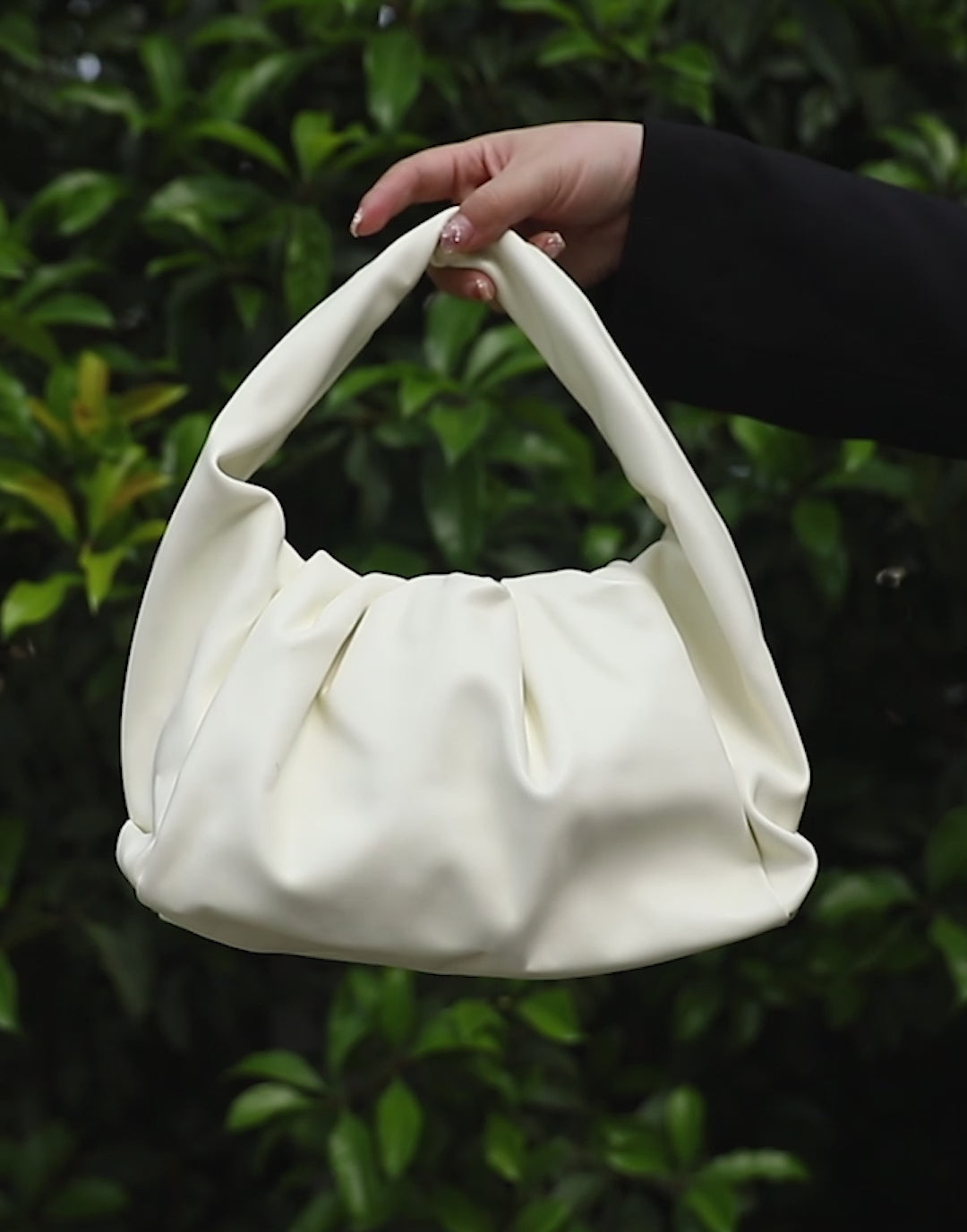 Soft Pleated Cloud Clutch Bag Solid Color Trend