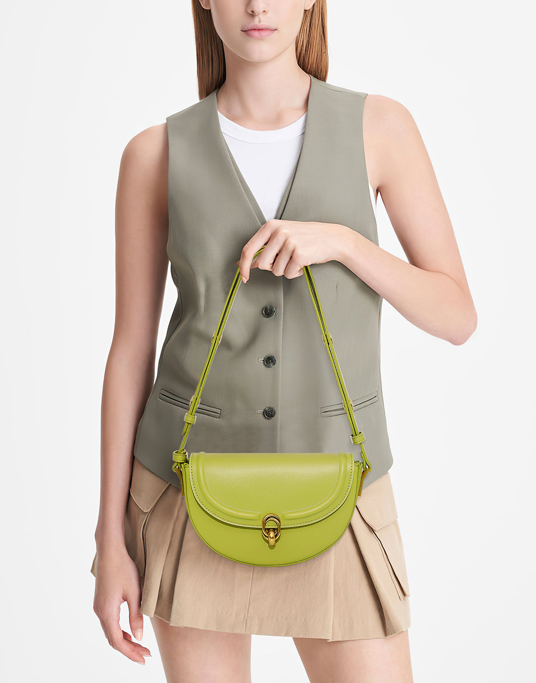 Yenesy Saddle Satchel Flap Cross-body Purse Bag