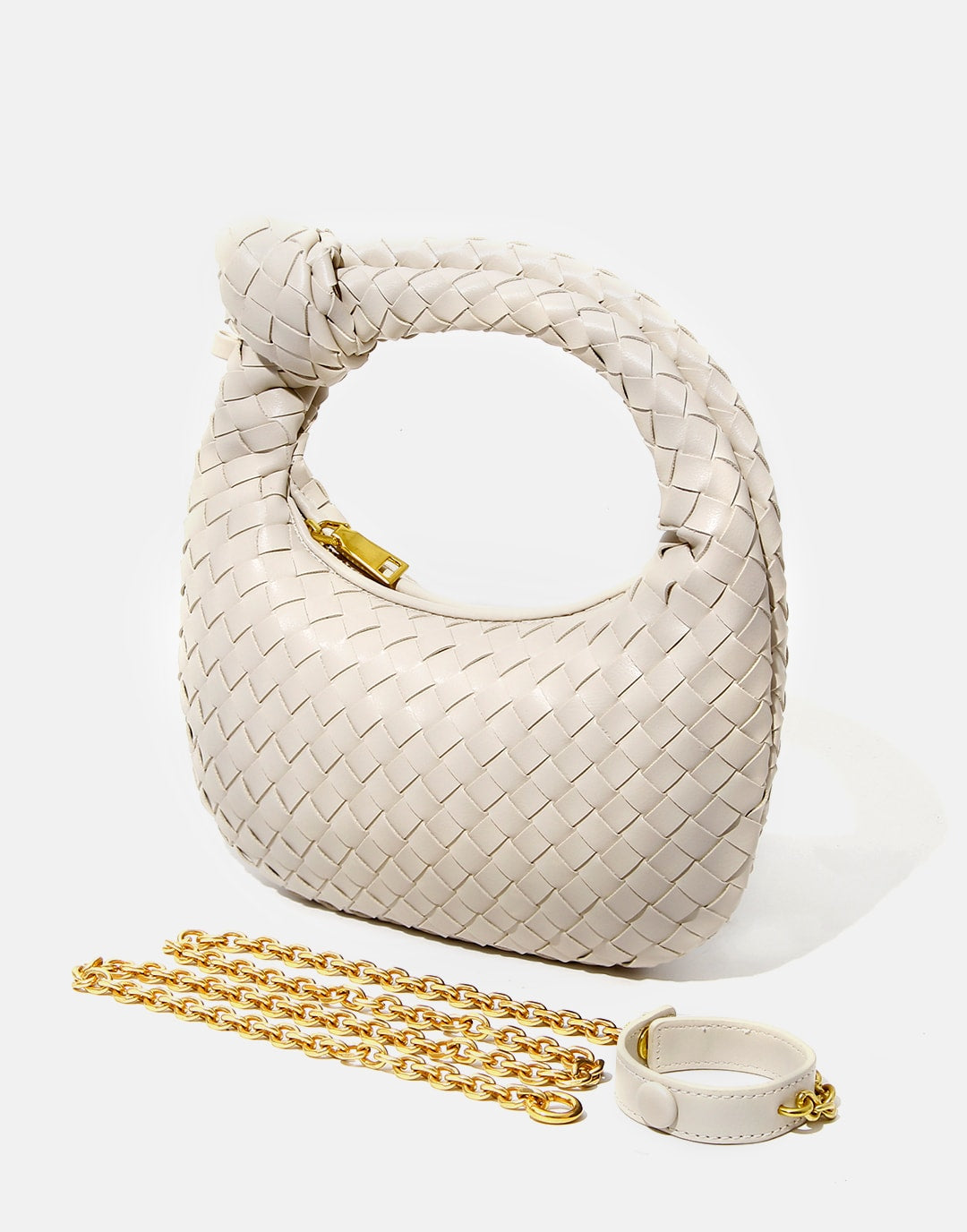 Handmade Women's Leather Woven Pattern Daily Bag