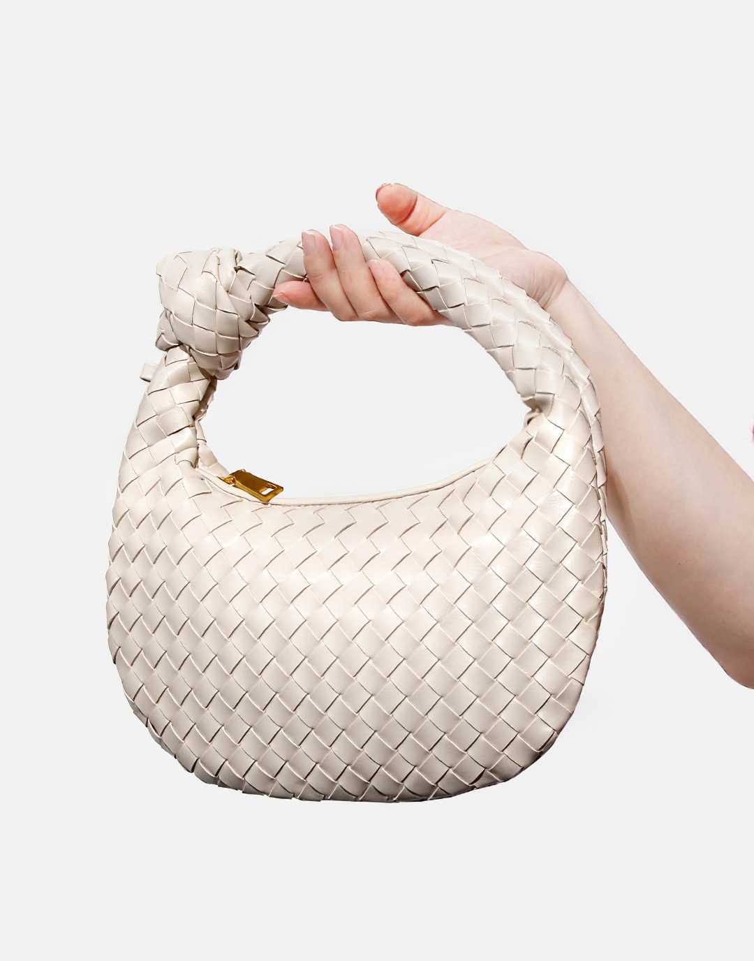 Handmade Women's Leather Woven Pattern Daily Bag