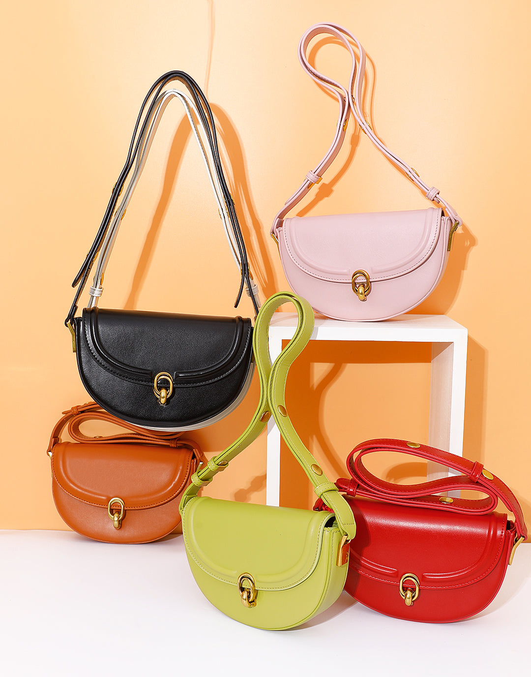 Yenesy Saddle Satchel Flap Cross-body Purse Bag