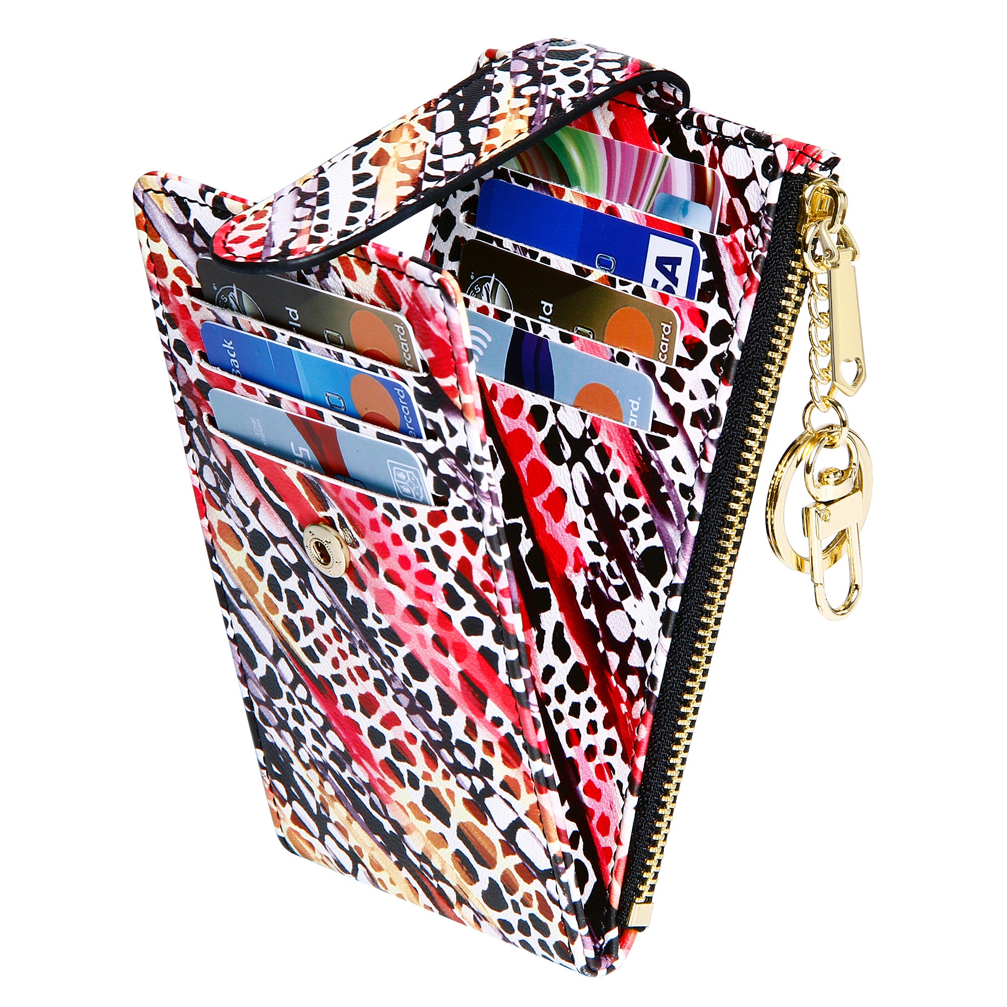 RFID Card Holder Wallet for Women Slim Wallets Bifold Multi Card Case Zipper Coin Purse CPIH08634