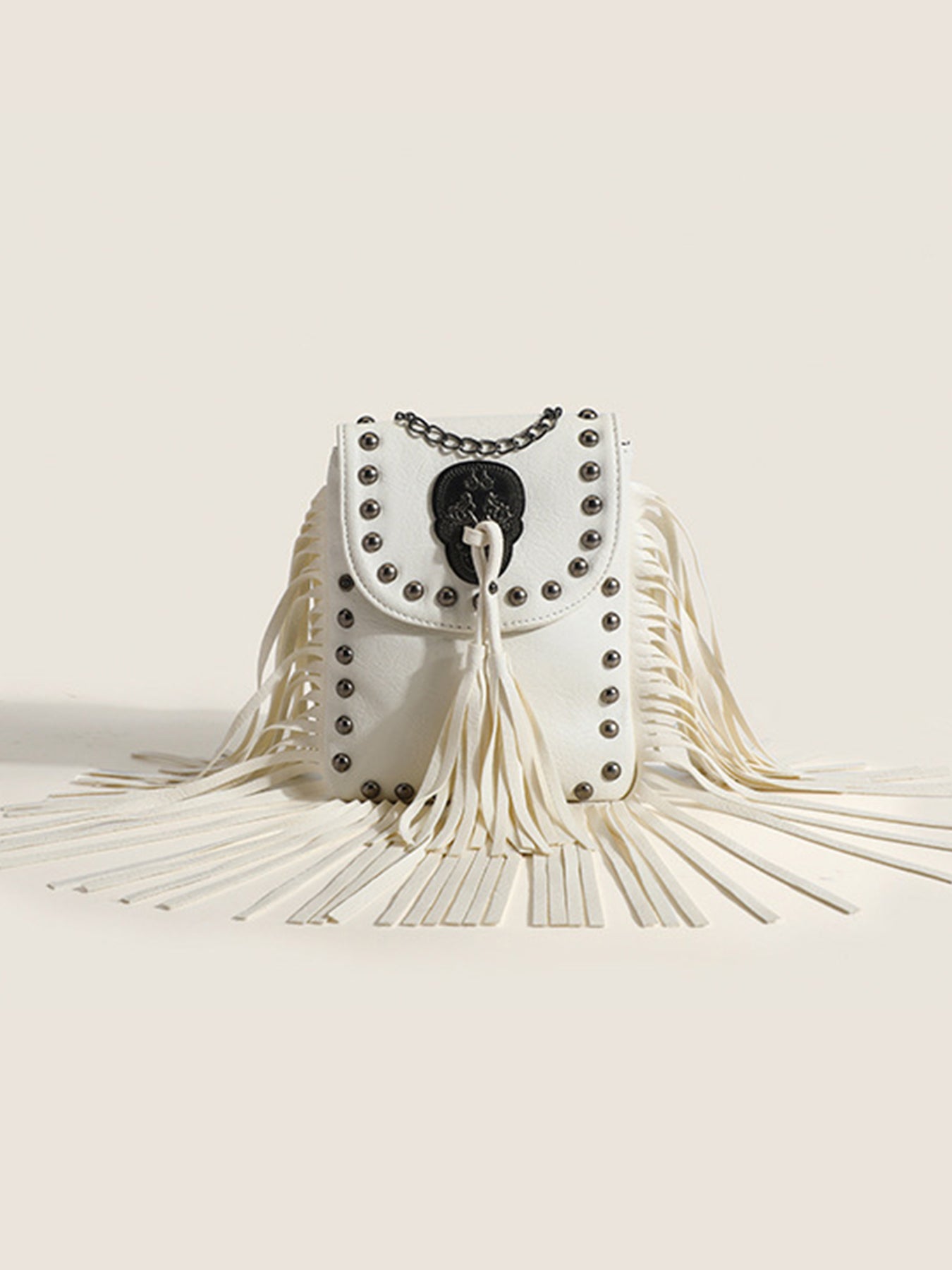 Badiya Tassel bag new casual retro tassel rivets personalized cell phone bag single shoulder crossbody chain small bag MGB90225