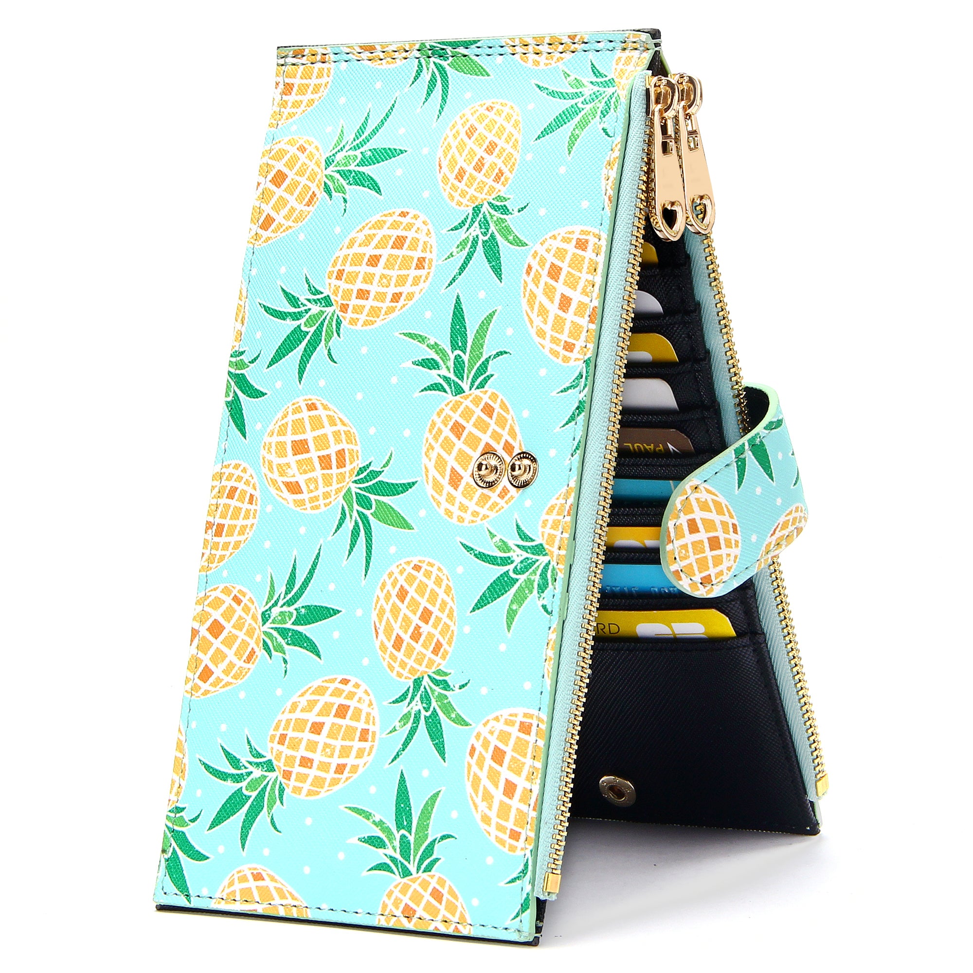 Badiya Women Wallets RFID Blocking Large Capacity Slim Bifold Multi Card Case Organizer with Zipper Pocket WW09762