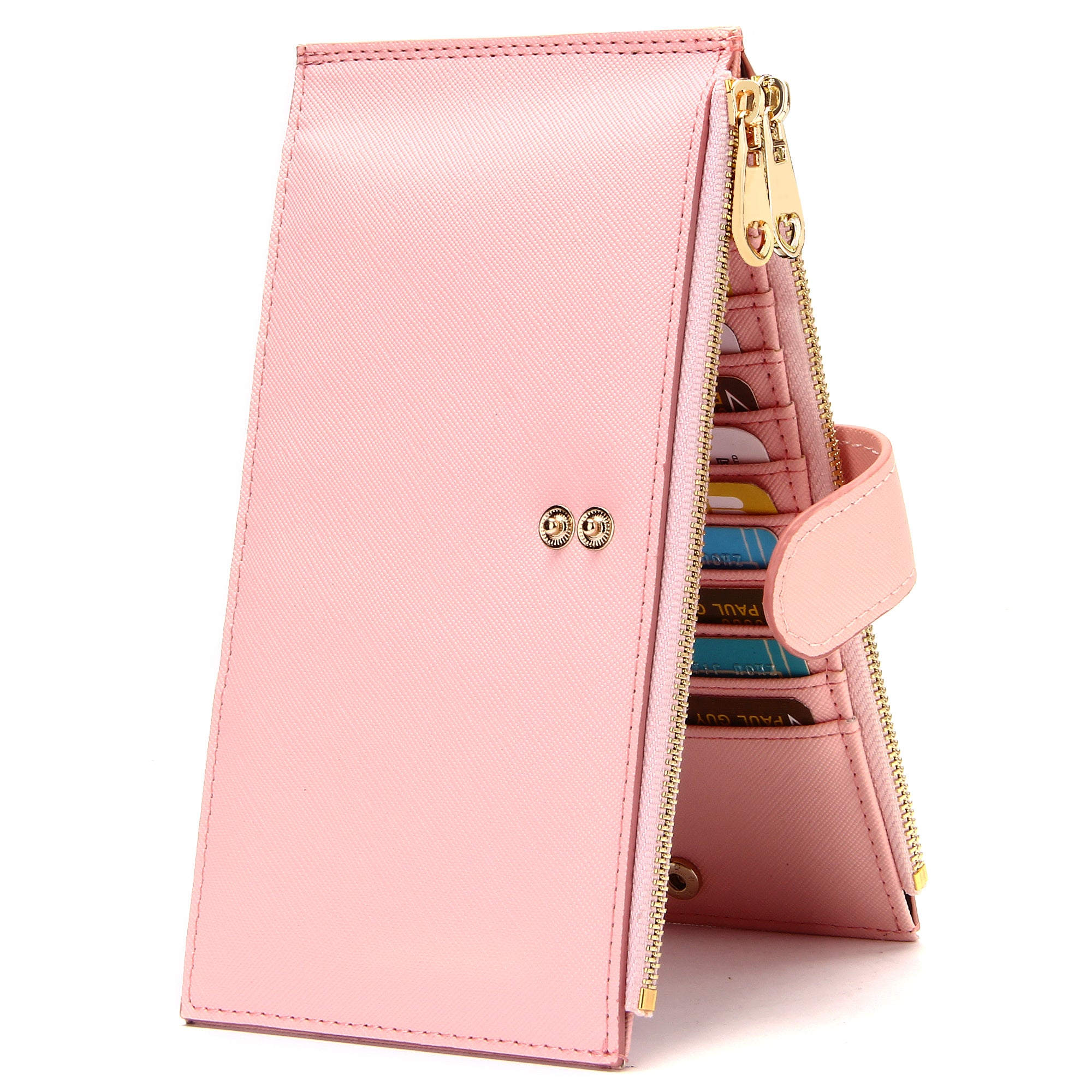 Badiya Women Wallets RFID Blocking Large Capacity Slim Bifold Multi Card Case Organizer with Zipper Pocket WW09762