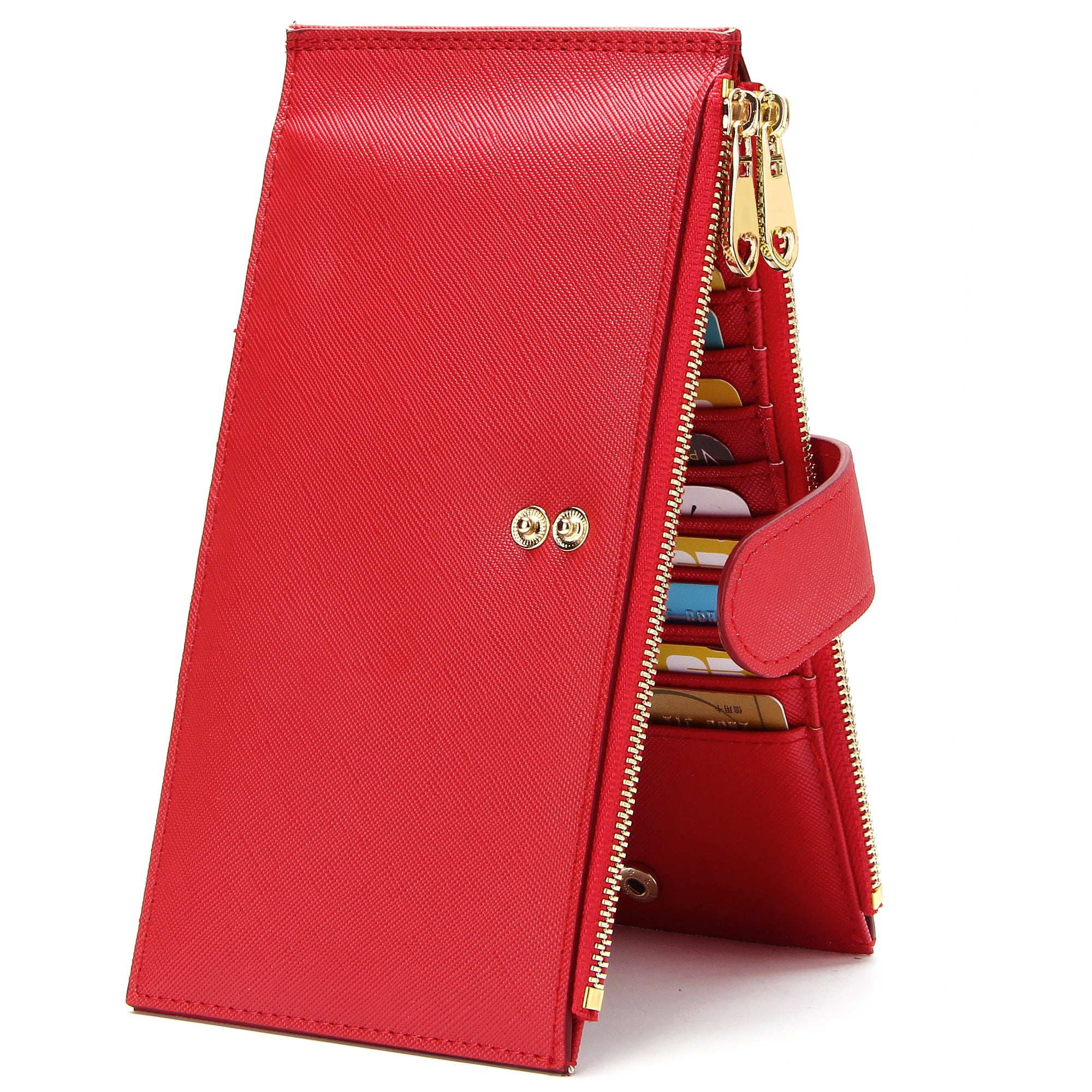 Badiya Women Wallets RFID Blocking Large Capacity Slim Bifold Multi Card Case Organizer with Zipper Pocket WW09762