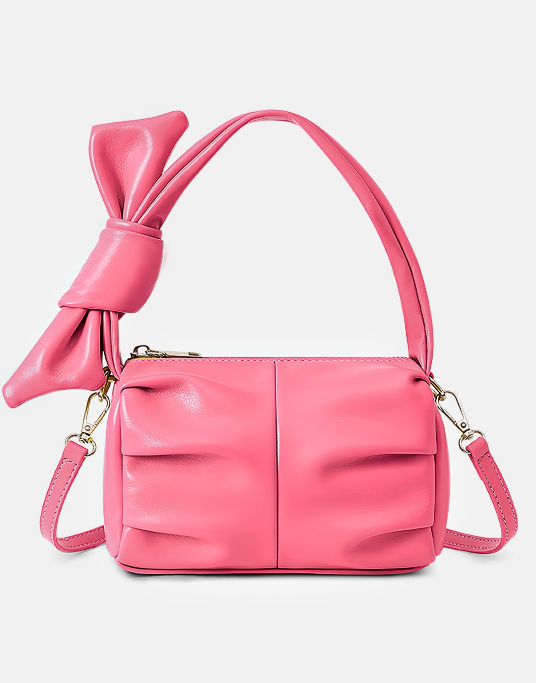 Bow Casual Small Square Bag&Pleated Handbag and Crossbody Bag
